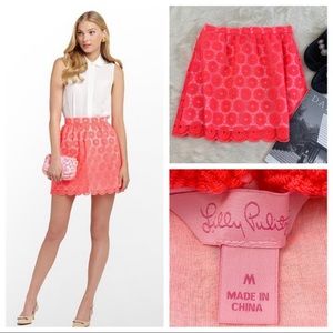 Lilly Pulitzer coral pinwheel skirt